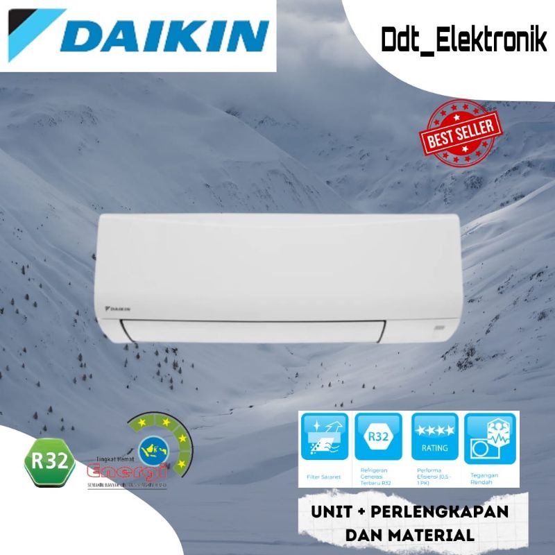 AC DAIKIN THAILAND 0.5 PK FTC15NV14 (UNIT + MATERIAL PERLENGKAPAN)