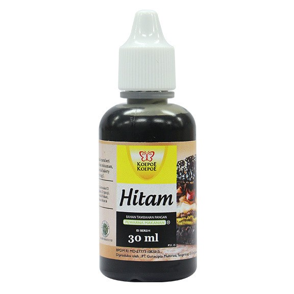 PEWARNA MAKANAN WARNA HITAM KOEPOE-KOEPOE 30ML BLACK FOOD COLOURING