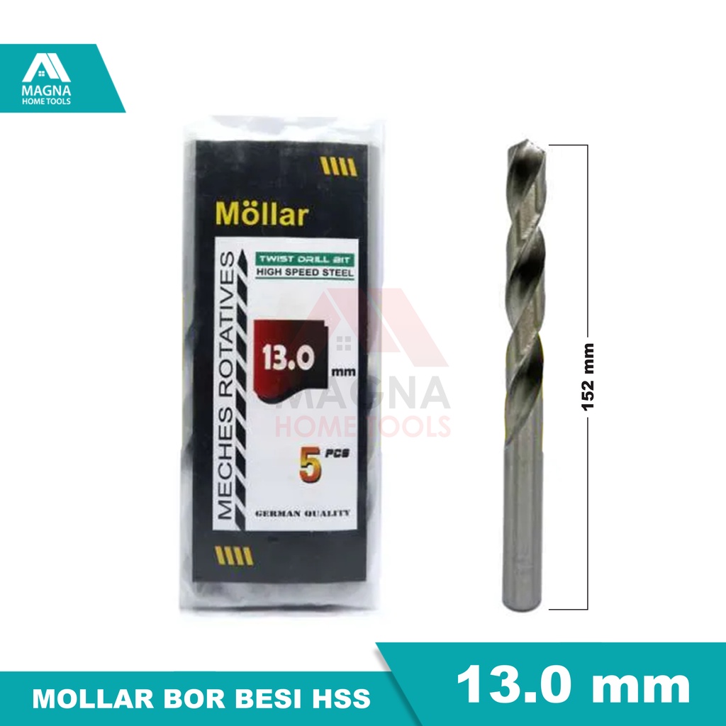 MATA BOR BESI LISTRIK HSS MOLLAR PUTIH 13 MM [ORI]