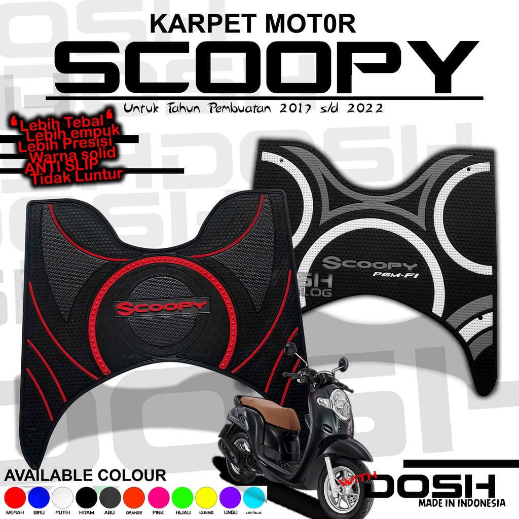 Karpet Scoopy Karpet Motor Scoopy Pijakan Kaki Scoopy Alas Kaki  Scoopy 2015- 2023 Variasi Scoopy Aksesoris Motor Scoopy