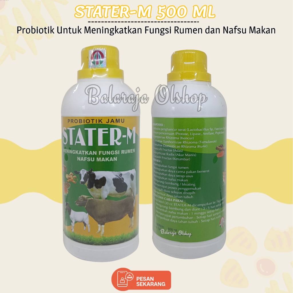 Vitamin Meningkatkan Fungsi Rumen Nafsu Makan Sapi Stater - M Sapi 500 Ml Original - Untuk Meningkatkan Daya Cerna Kurangi Kembung Diare