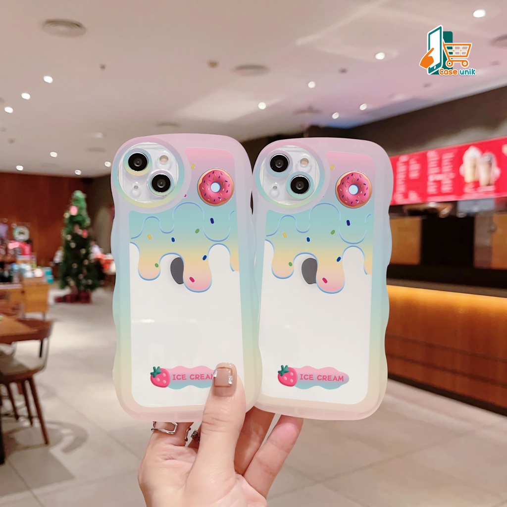 SS143 SOFTCASE SILIKON WAVY ICE CREAM FOR IPHONE 7 8 7+ 8+ X XS XR XS MAX 11 12 13 14 PRO MAX 14 MAX CS5364