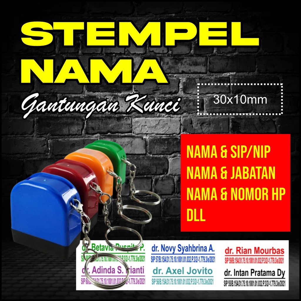 STEMPEL NAMA -DOKTER,BIDAN,JABATAN.NO HP. CAP STEMPEL