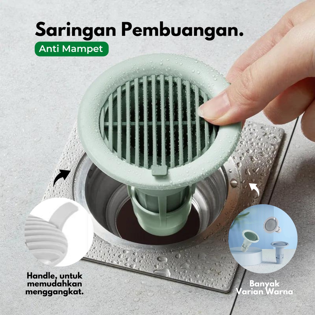 TRS - Saringan Lubang DRAINASE Kamar Mandi Floor Drain Odour Trap FILTER Saluran Lubang Air Got Saringan Pembuangan Air Pencegah Kecoa Serangga Anti Bau