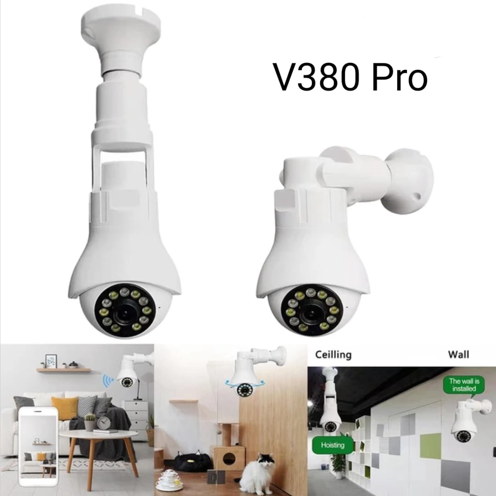 CCTV E28 Buld Wireless V380 PRO Auto Tracking 360 WIFI Ip Camera