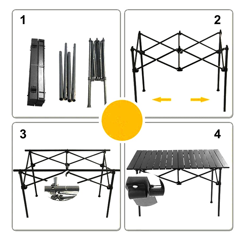 Portable Folding Camping Table P58 x L58 x T58 [Black]