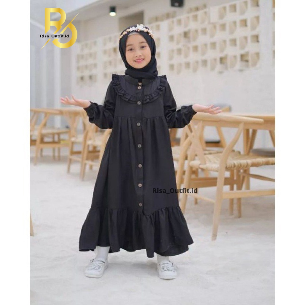 SYAKIRA KIDS Gamis Anak Perempuan Terbaru 2023 / Gamis Anak Crinkle Airflow / Dress Anak Perempuan 10 Tahun / Baju Muslim Couple