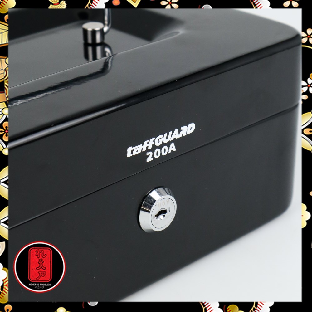 TaffGUARD Kotak Uang Brankas Dokumen Cashbox Key Lock - 200A - Black