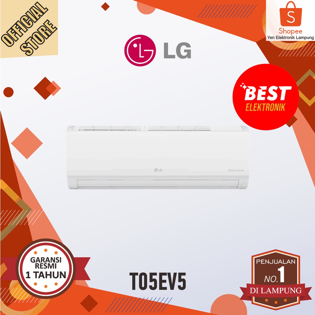 LG AC T05EV5 AC Split 1/2 PK Smart Inverter Dual Cool Watt Control