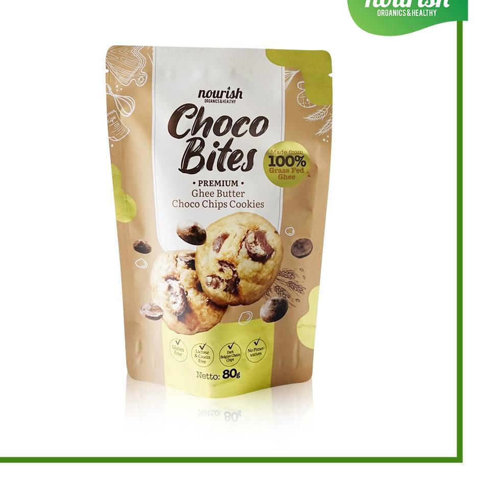 

Cuma hari ini Choco Bites - Premium Gluten Free Ghee Butter Choco Chips Cookies 80gr