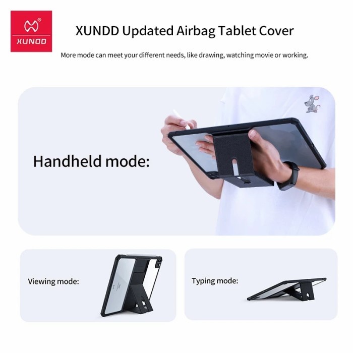 XUNDD case iPad 10 10.9'' 2022 Standing Back Cover Transparan Camera Protection