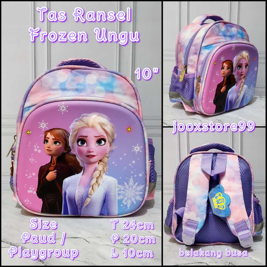 Tas Sekolah Ransel Anak TK dan Paud / Playgroup Motif Unicorn Frozen Hellokitty Sofia Timbul 3D Tas Import Backpack Anak Perempuan Tas Gendong Anak Sekolah