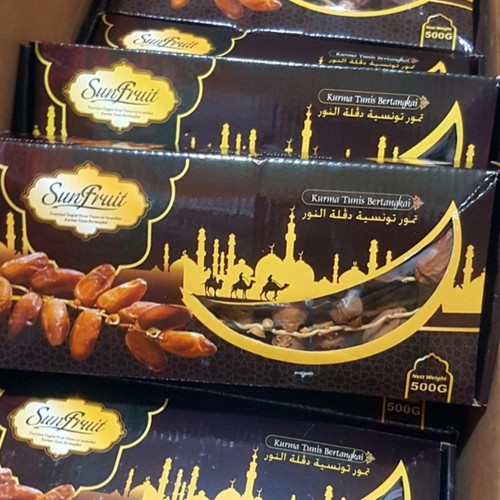 Kurma Sun Fruit Coklat Kurma Tunisia Tangkai 400 Gram
