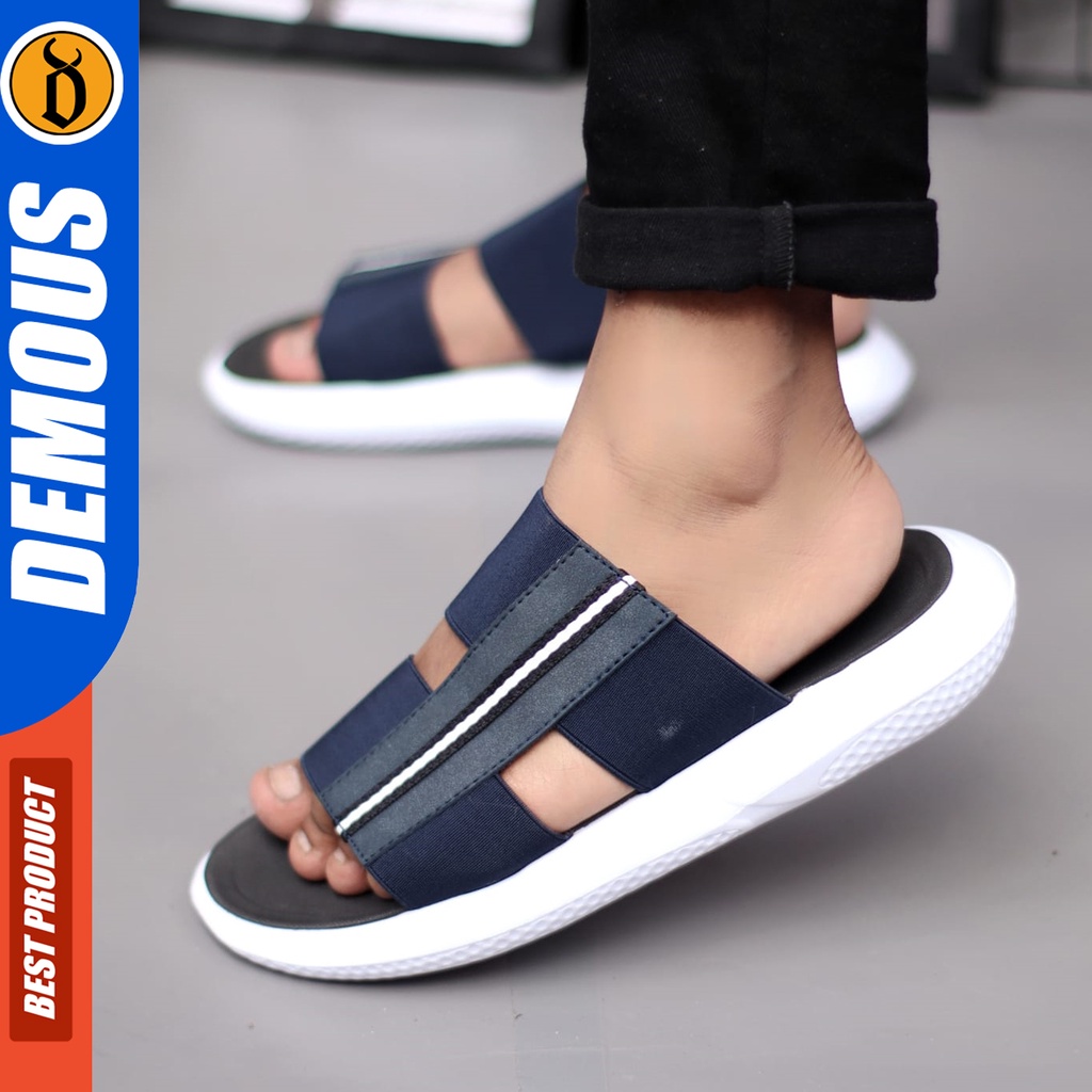 DEMOUS Hendzo - Sendal Slide Pria Sandal Slop Casual