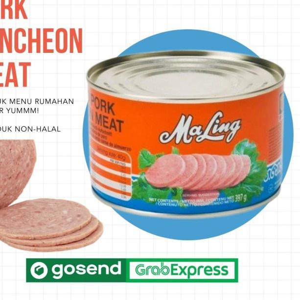 

♔ (Ready) Maling Pork Luncheon Meat Kaleng 397gr TTS (Daging Ham Babi Kaleng) ☊