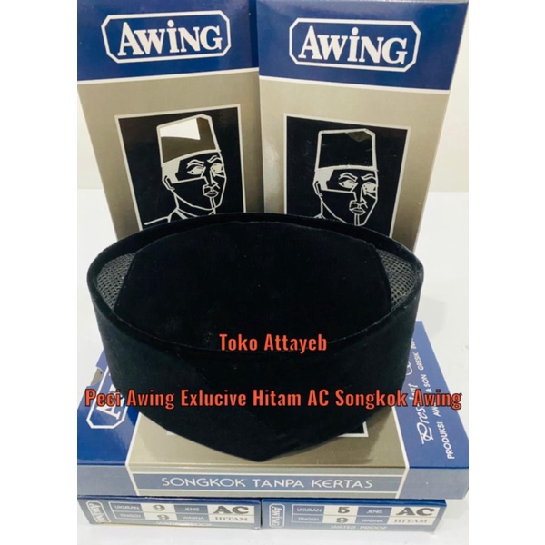Unik Peci Awing Exlucive Hitam AC Songkok Awing AC Kopiah Sholat - 10 TINGGI 11 Limited