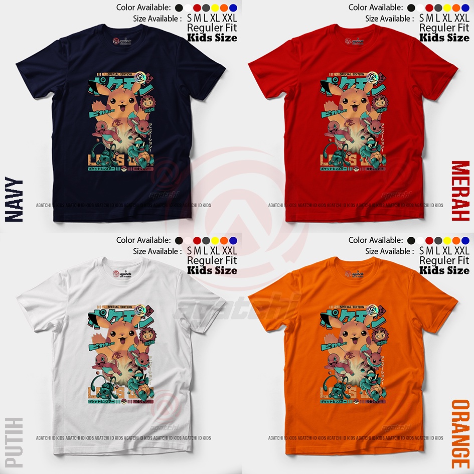 Baju Kaos Atasan Anak Laki - Laki Agatchi Motif Pikachu - Spesial Edition