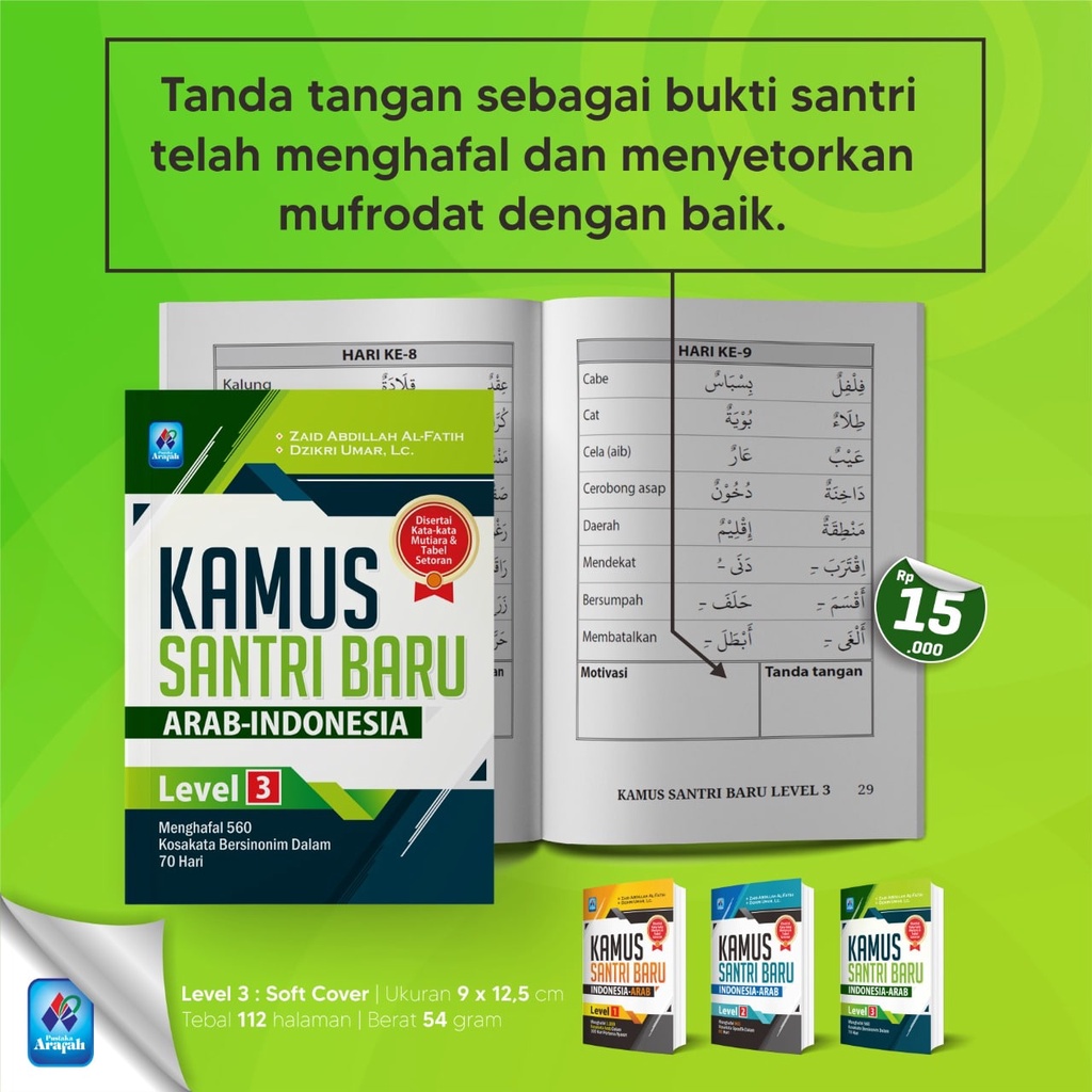 

Kamus Santri Baru Arab - Indonesia Level 3 Pustaka Arafah