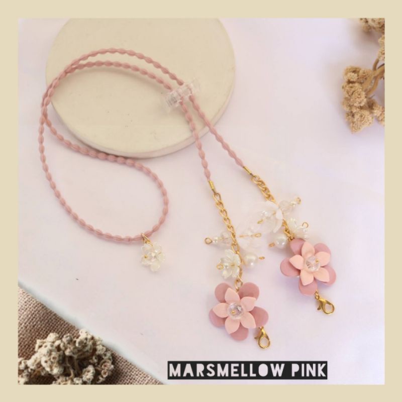 FLOWER SERIES - STRAP CONNECTOR MASK PREMIUM / Strap Konektor Masker Hijab 2in1  / Strep Mask / Stra