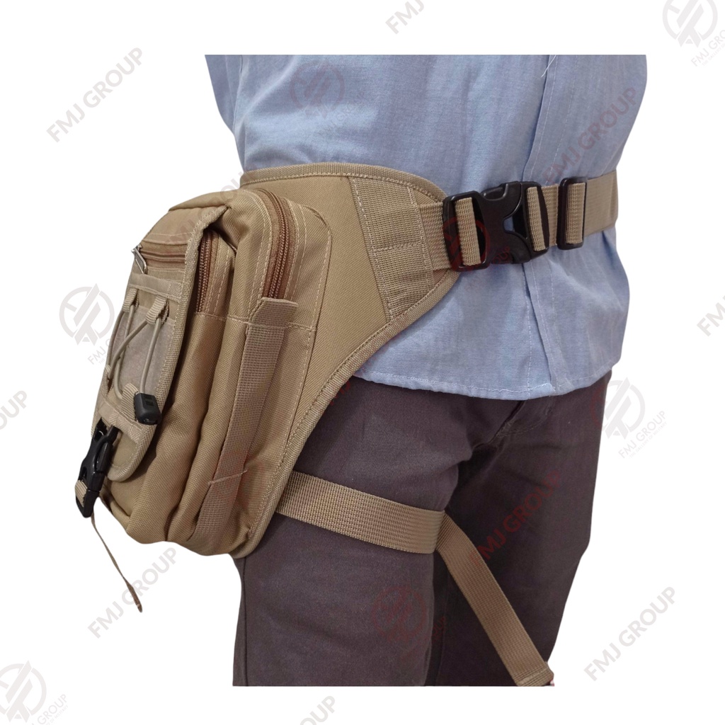 Tas Selempang Pinggang Tas Paha Waist Bag / Tas Pinggang Krem