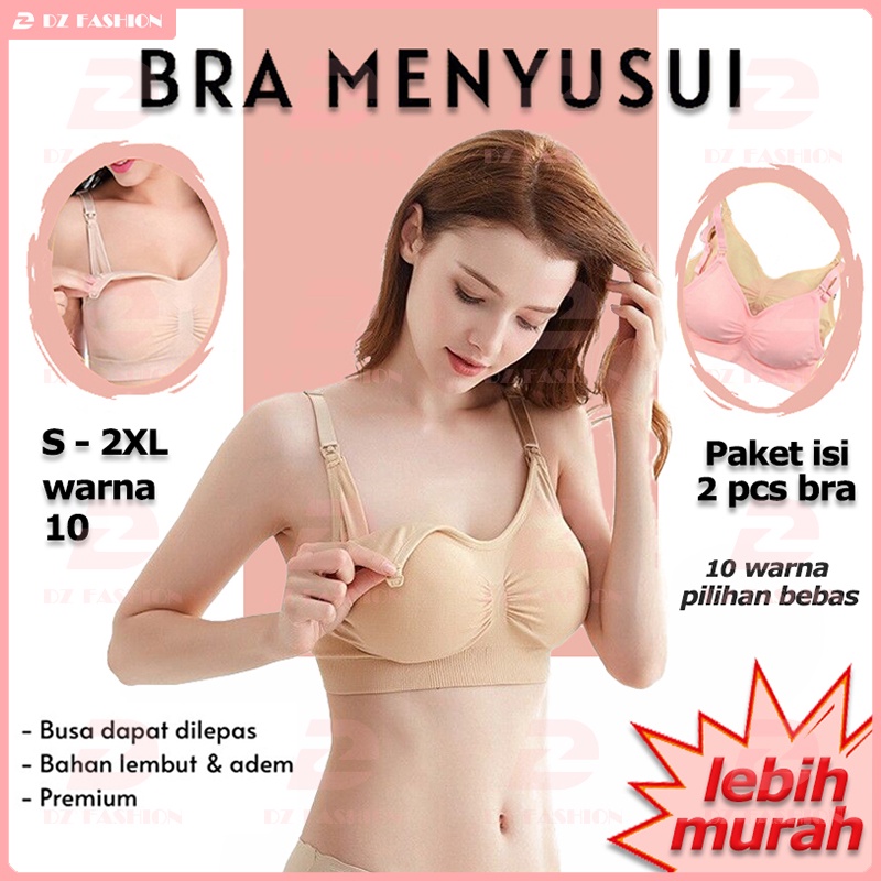 ✨lebih murah✨Paket isi 2 pcs Bra Bh Menyusui tanpa kawat seamless Bra Wanita ibu hamil Cup besar jumbo Nursing Bra Premium Busa Sedang maternity bra Kait 3 breastfeeding bra Push up Kancing Depan bra 937