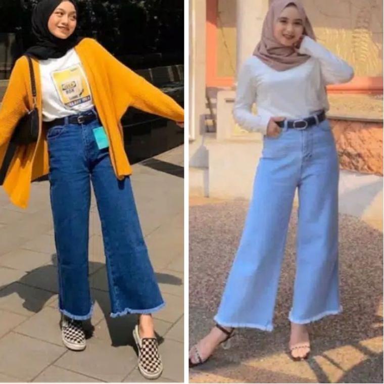 MURAH MERIAH HIGHT WAIST KULOT JEANS RAWIS