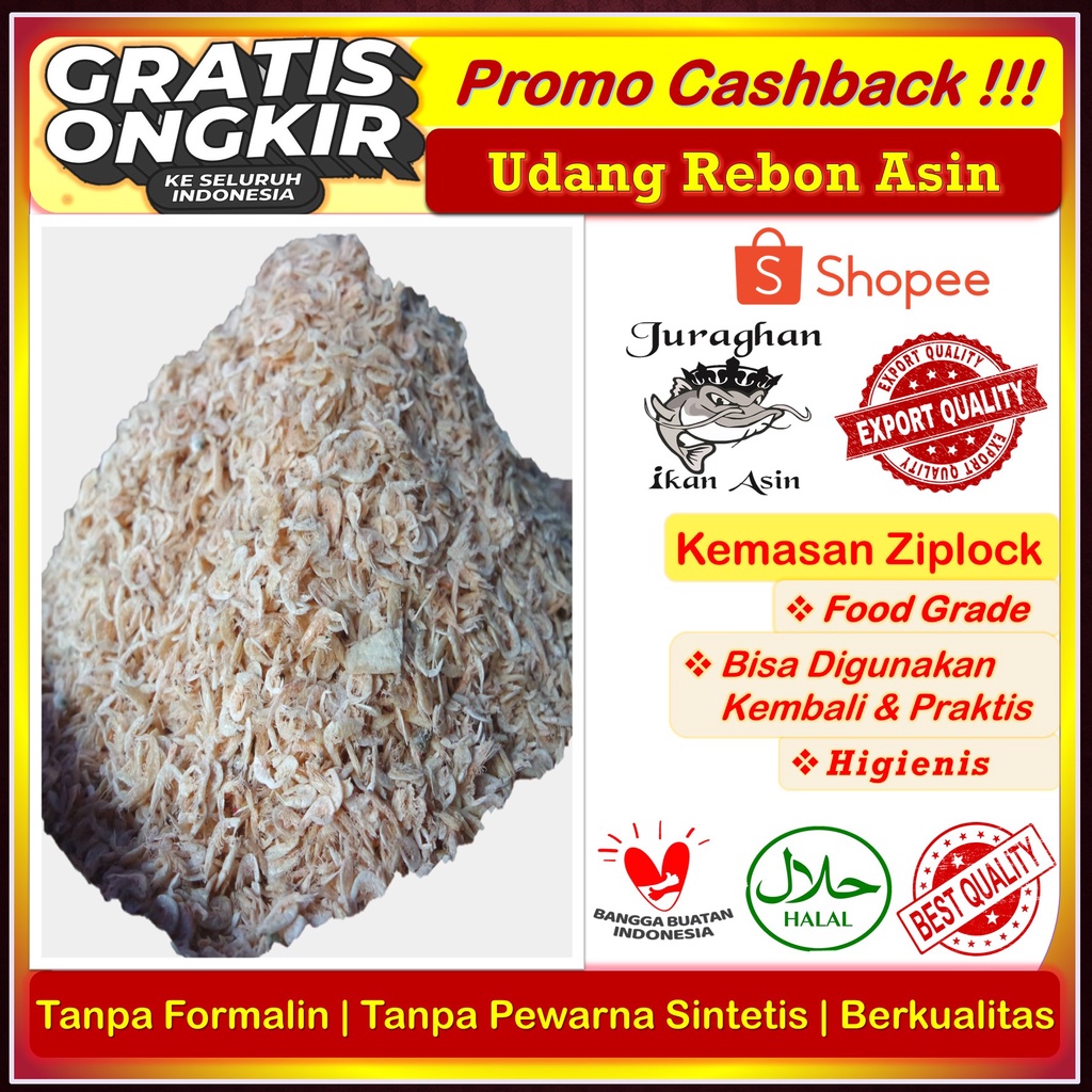 

Udang Rebon Kering Fresh TerEnak Higienis Kualitas Premium 1 Kg