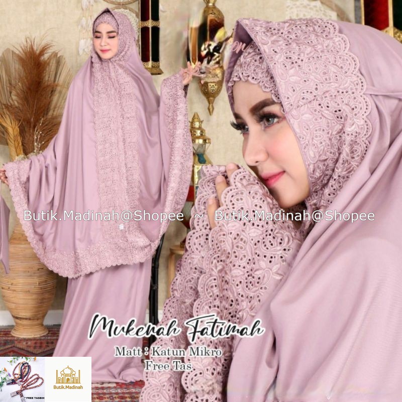 BUTIK.MADINAH PAKET HAMPERS MUKENA DEWASA FATIMAH FULL BORDIR KHADIJAH PASTELEENA SYAHRINI
