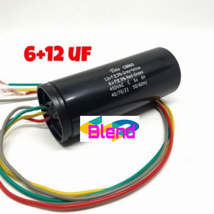 Kapasitor Mesin Cuci 6+12 uf/Capasitor/Capacitor Double 6+12 Mikro