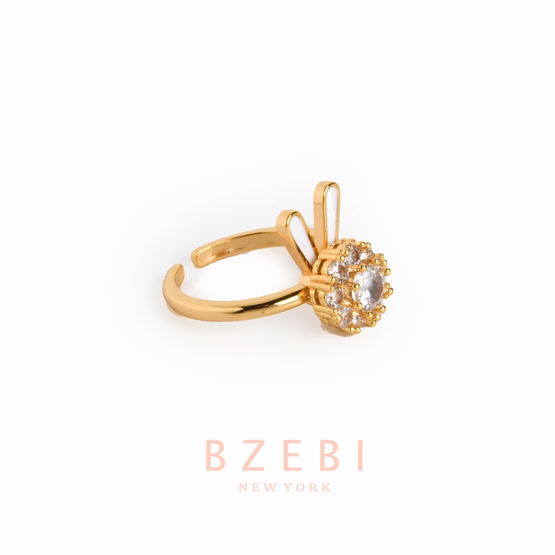 Bzebi Cincin Emas Berlian 18k, Cincin Terbuka Ajustable, Anti Karat, Gaya Korea, Aksesoris Fashion Wanita, Aksesoris Sehari-Hari, Perhiasan Premium, Hadiah Ulang Tahun Dengan Box 1148r