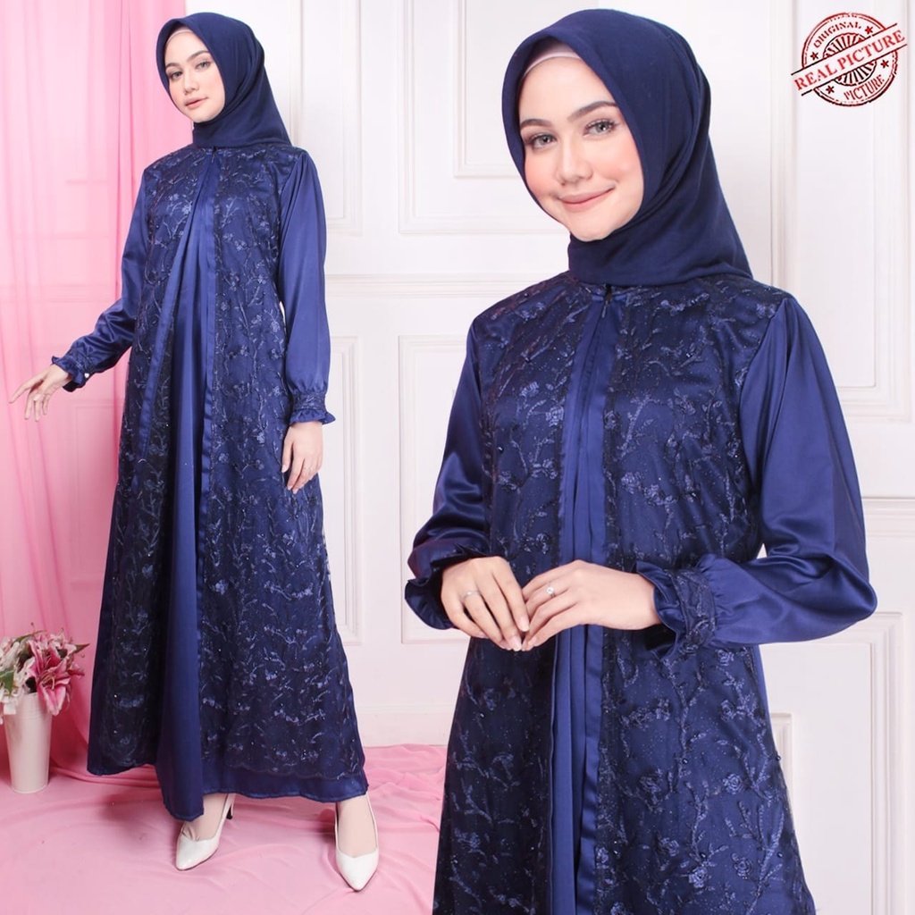 Gamis Maxi Bahan Velvet Roberto Busui Friendly Model Kekinian Jubaidah HOPYLOVY