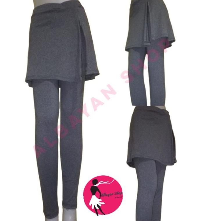 SALE Celana  rok senam laging belah samg abu