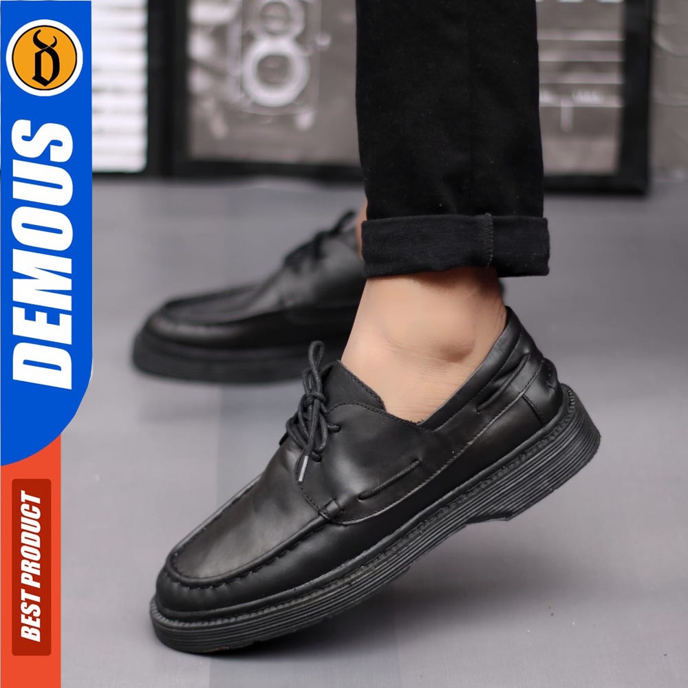 DEMOUS Isami - Sepatu Boots Docmart Pantofel Formal Kulit Asli Kerja Pria