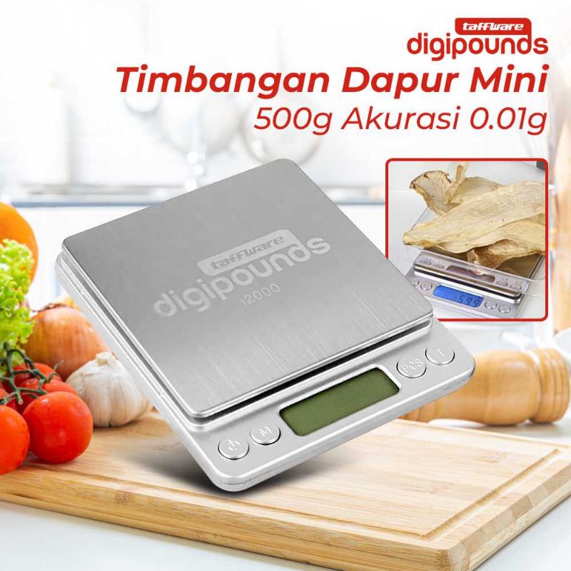 Taffware Digipounds Timbangan Dapur Mini Digital Scale - i2000 500Gr - 0.01gr