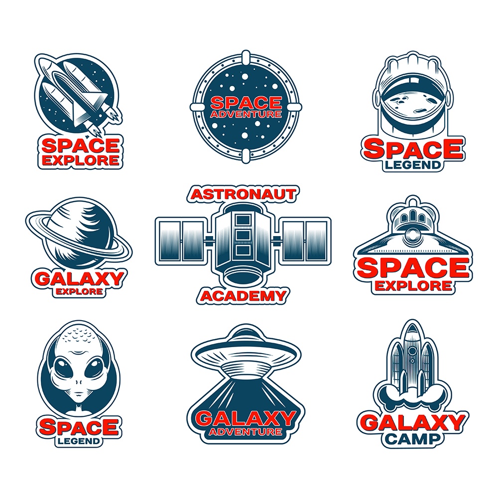 

Aesthetic Decorative Sticker - Space and Alien 7 x 7 cm
