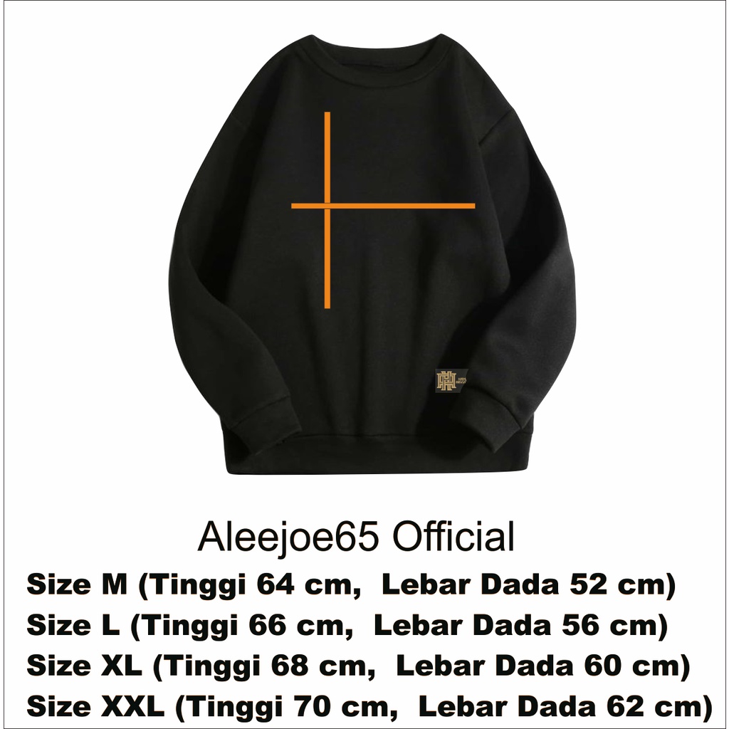 Sweater crewneck ALEEJOE656 original local brand Hanaco People hitam Size M.L.XL.XXL