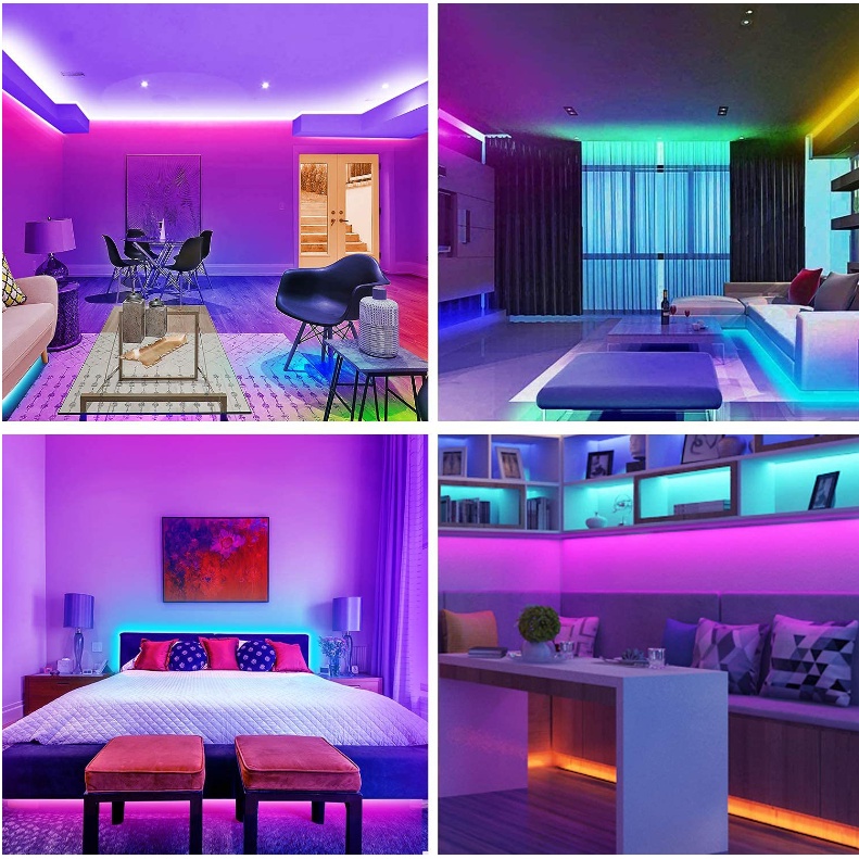 PAKET LAMPU TIDUR LED STRIP RGB SMD 2835 5050 HIASAN KAMAR 5M 10M 15M 20M AESTETIC REMOTE ADAPTOR TEMPEL DINDING DISCO