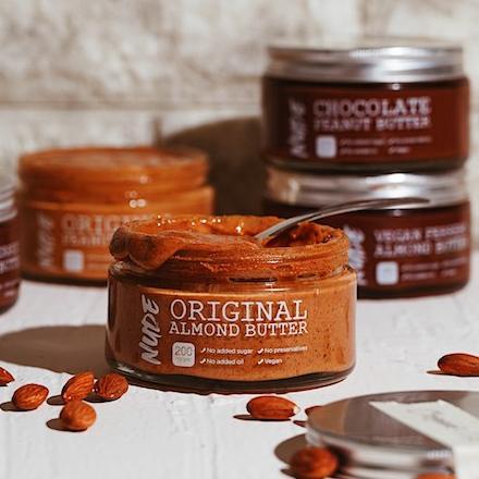 

♚ NUDE Original Almond Butter Unsweetened 200g - Natural Vegan Spread Keto Friendly ♔