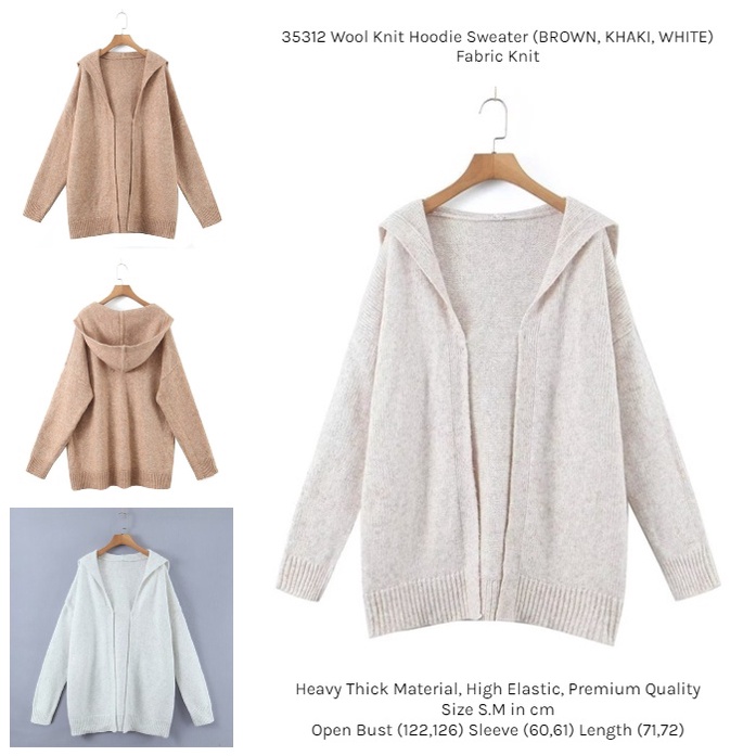 35312 Wool Knit Hoodie Sweater