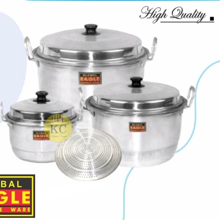 ♥ Panci Eagle Dandang Alumunium Langseng Kukusan Panci Steamer Panci Masak Global Eagle Pamci Rebus 