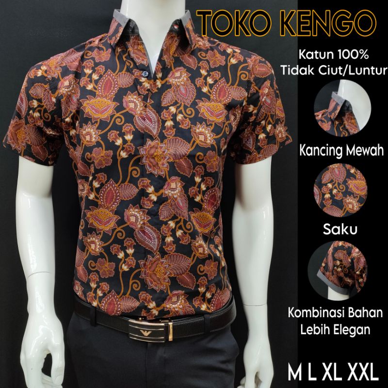 KEMEJA BATIK PRIA BRAHMA SLIMFIT PREMIUM SEBA Batik