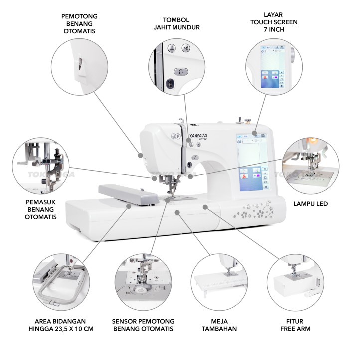 Mesin Jahit dan Bordir Komputer YAMATA FY650 / FY-650 Portable