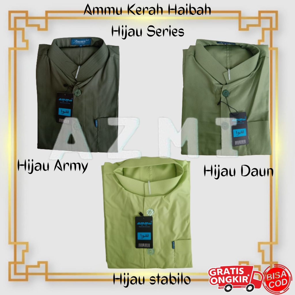 Promo Baju Koko Ammu Dewasa Original Hijau Series Hijau Army hijau botol hijau toska Termurah!!!