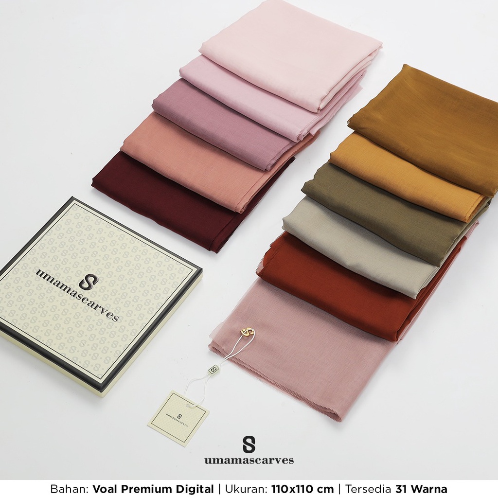 AFIFAH ID STORE - Paris Cotton Polos Scarves Box By Umama Scarf/110x110cm