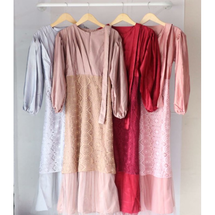 𝗘𝗥𝗬𝗭𝗦𝗖𝗔𝗥𝗙 - Gamis Brukat Wanita Dewasa Dress Tutu