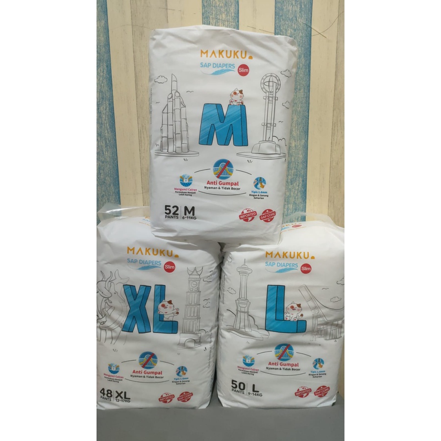 MAKUKU SAP DIAPERS SLIM PANTS JUMBO / M52 - L50 - XL48