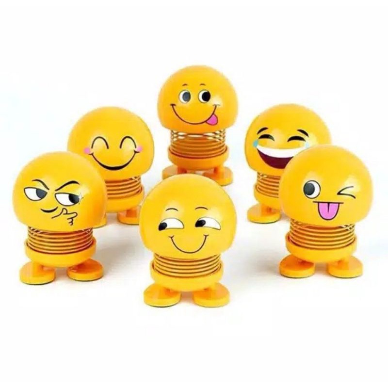 READY STOK Boneka Emoticon Goyang Kepala Emoji Spring Shaking Doll Toys