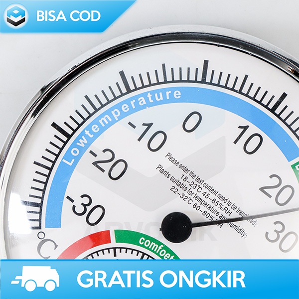 THERMOMETER ANALOG ALAT PENGUKUR SUHU RUANG HIGROMETER TANPA BATERAI