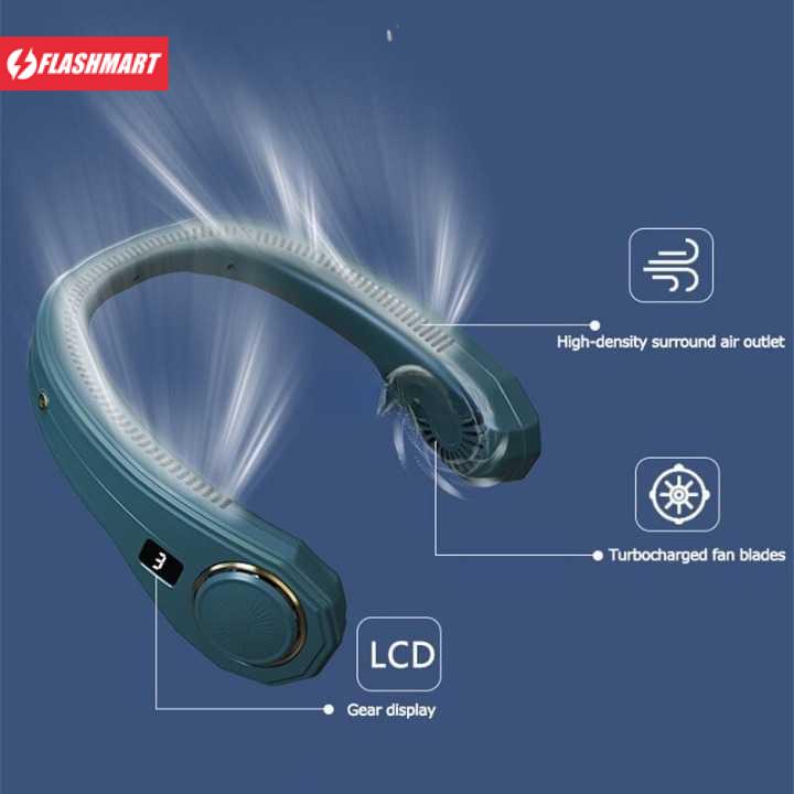 Flashmart Kipas Angin Leher Portable Sports Leafless Neck Fan USB - F22