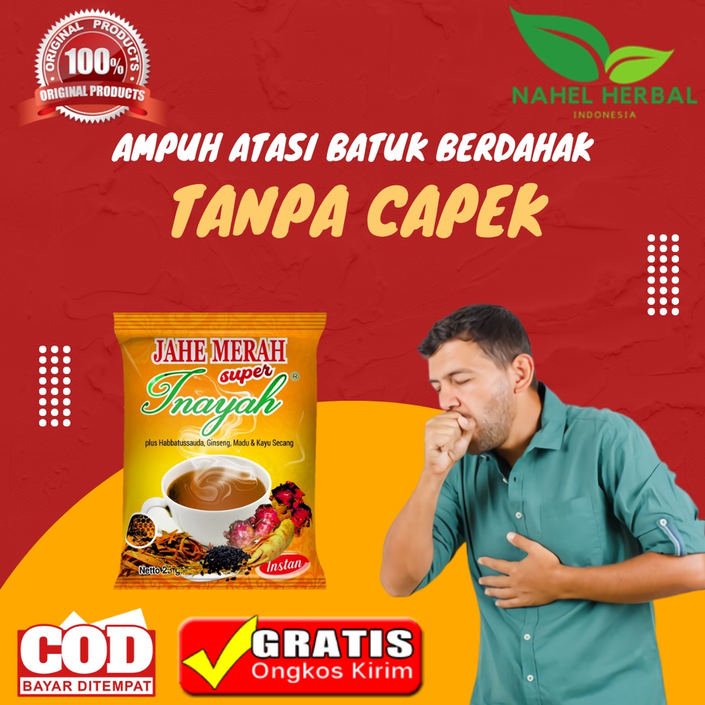 Obat Batuk Berdahak & Flu Buat Anak Paling Ampuh Jahe Merah Super Instan Sachet Plus Habatussauda Gi